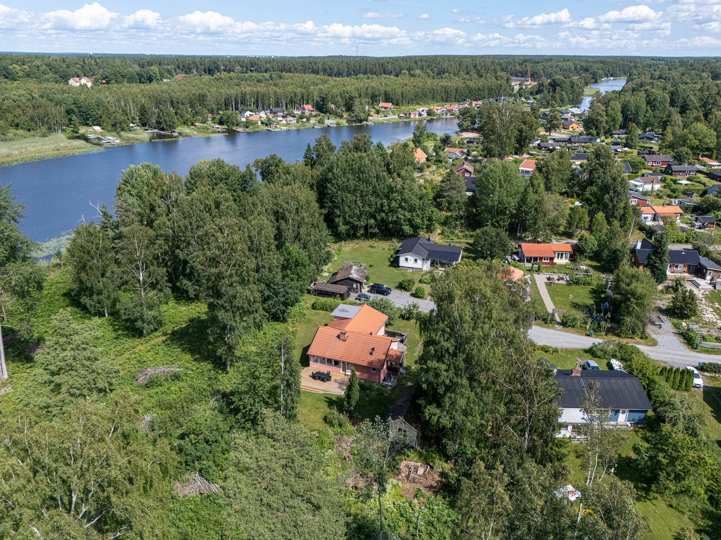 The house, the last on the street, with the water beyond